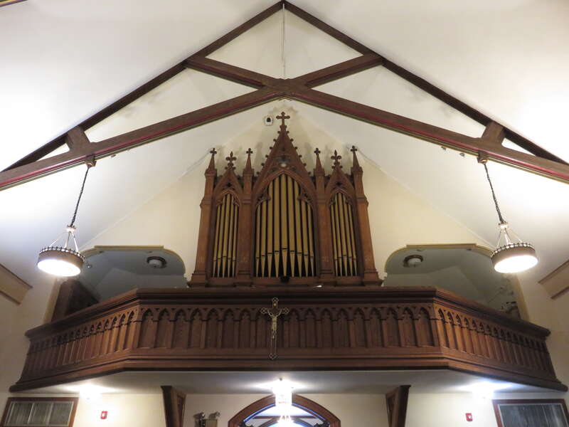 Interior of St. John the Baptist Catholic Church in Quincy, Massachusetts in 2019