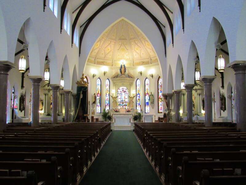 The interior of St. Patrick Cathedral in Fort Worth, Texas.