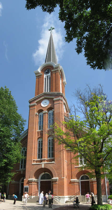 St. Mary's Catholic Church, Iowa City. Panorama of three photos. Bill Whittaker (talk) 15:25, 8 June 2009 (UTC)