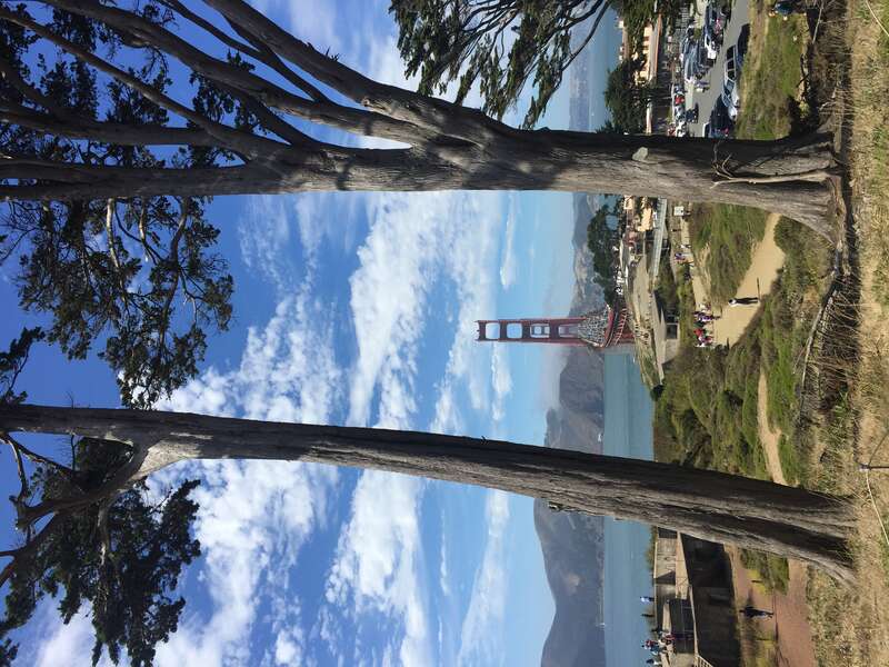 ‏הגשר הזהב בסן-פרנסיסקו מהבסיס הצבאי בשם פרסידיו