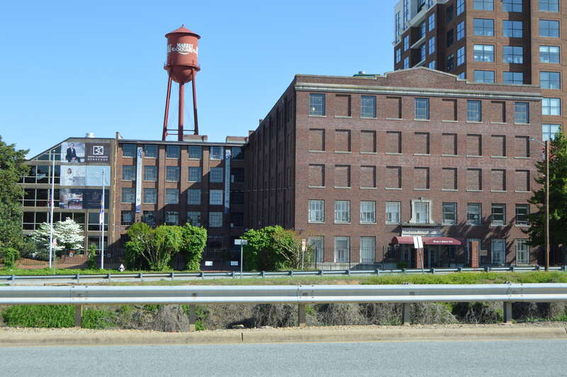 Street view of part of the Tomlinson Chair Manufacturing Company Complex, located in the 300 block of W. High Street in High Point, North Carolina, United States.  The complex is listed on the National Register of Historic Places.
