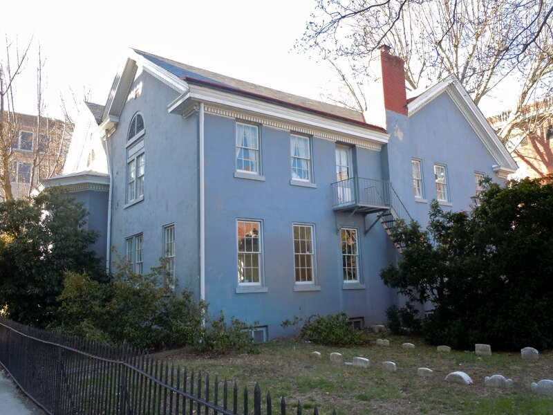 Trenton Friends Meeting House on the NRHP since April 30, 2008. At 142 E. Hanover St., 	Trenton, New Jersey.  Nearby sign says &quot;Celebrating 250 years&quot; for the building, though there have been many updates and additions.  Quakers founded the town, so