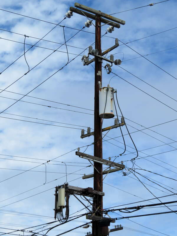 A utility pole in the Parkside District of San Francisco in September 2018