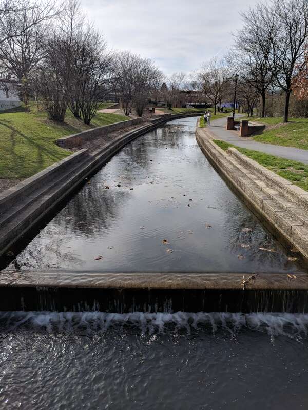 Carroll Creek Park in downtown Frederick, Maryland.