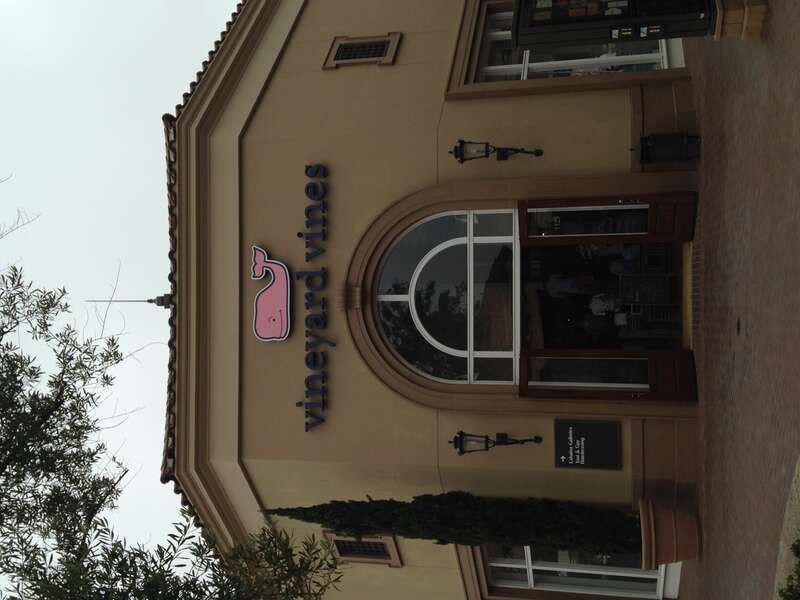 The storefront of a Vineyard Vines store, located in Fashion Island, in Newport Beach, California