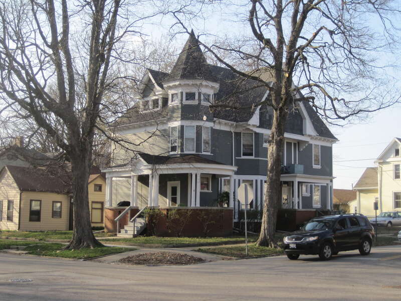 The W. Wesley Hall House in the East Grove Street District–Bloomington (c. 1890)