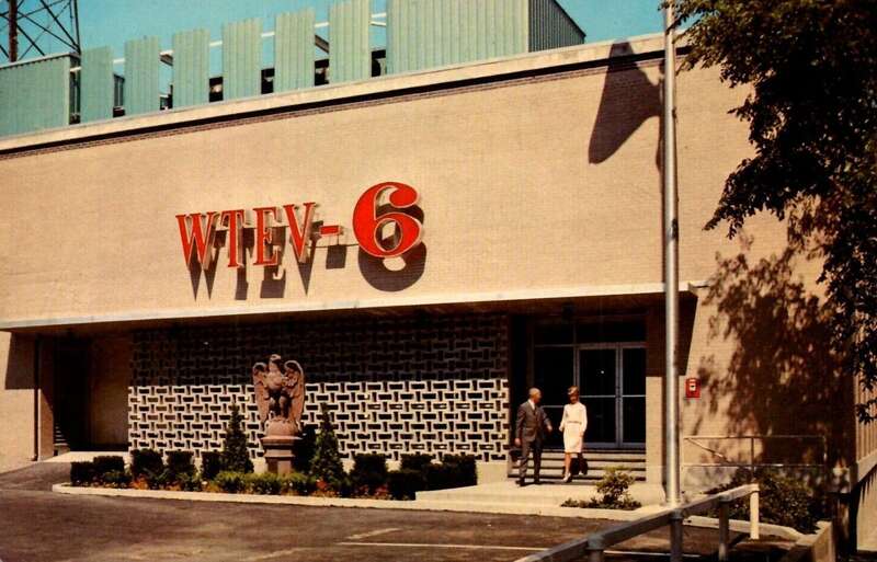 Undated (likely c. 1960s) exterior shot of the studios of WTEV (now w:WLNE-TV) in New Bedford, Massachusetts, US