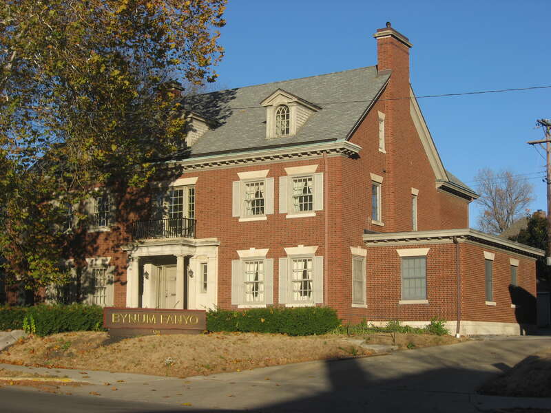 Front of the Teter House, located at 528 N. Walnut Street in Bloomington, Indiana, United States.  Built in 1913, it is a part of the North Washington Street Historic District, a historic district that is listed on the National Register of Historic