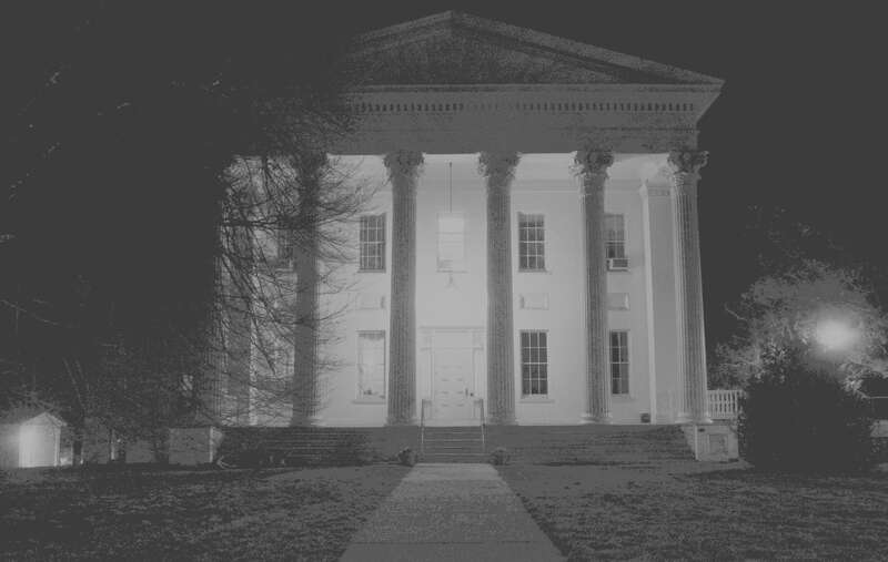 Russell House, Wesleyan University, Middletown, Connecticut, USA at night.