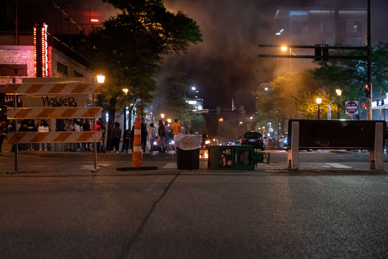 Protesters and who the police call &quot;hot rodders&quot; shut down streets in Uptown Minneapolis. Police moved in hours later and the crowd dispersed. Minneapolis Police also declared an unlawful assembly but eventually left without making any arrests.