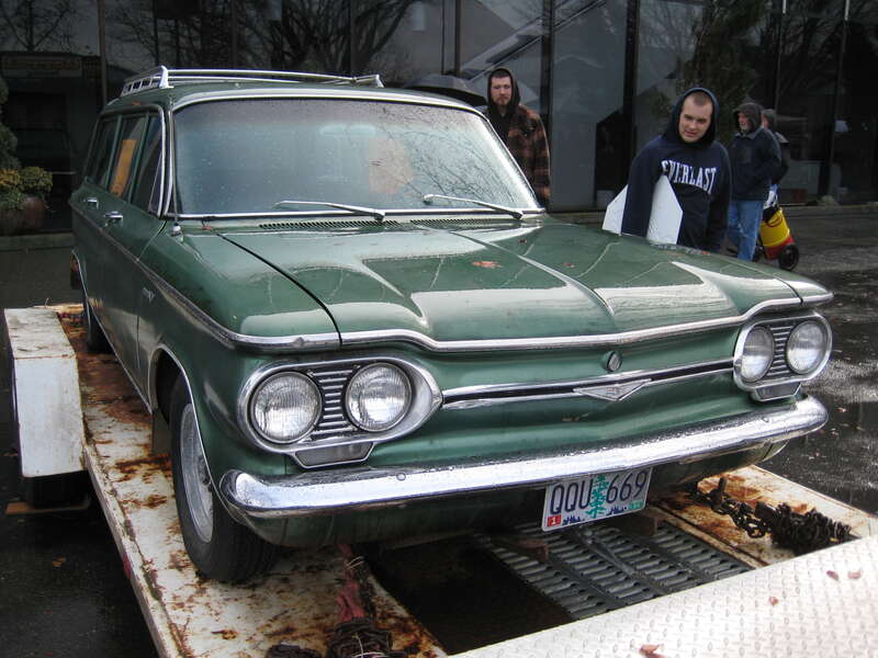 Among the cars for sale at the annual winter old car flea market held at the fairgrounds in Puyallup, Washington