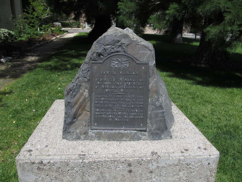 The Bowers Mansion, located between Reno and Carson City, Nevada, was built in 1863 by Lemuel &quot;Sandy&quot; Bowers and his wife, Eilley, and is a prime example of the homes built in Nevada by the new millionaires of the Comstock Lode mining boom.
The land