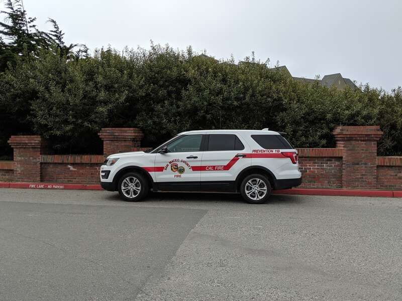 CalFire Ford explorer, seen in Half Moon Bay, California