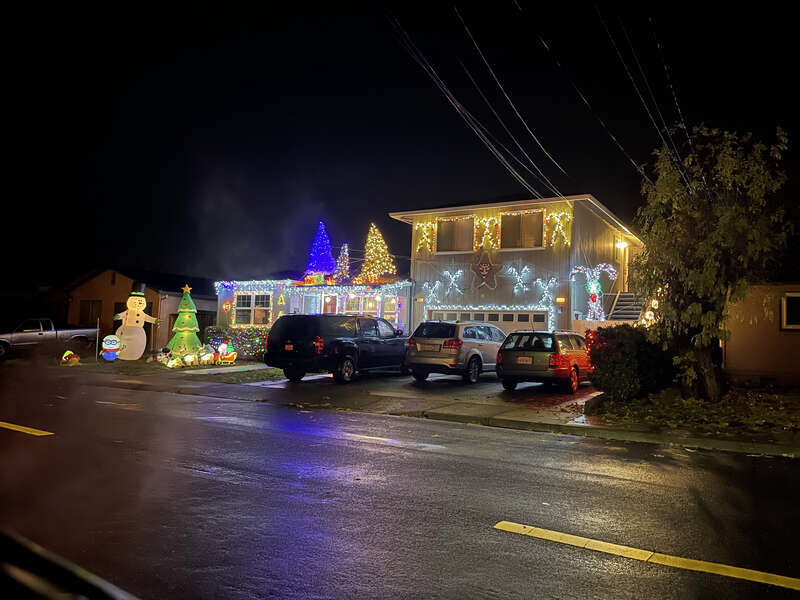 Christmas lights in Sonoma, California