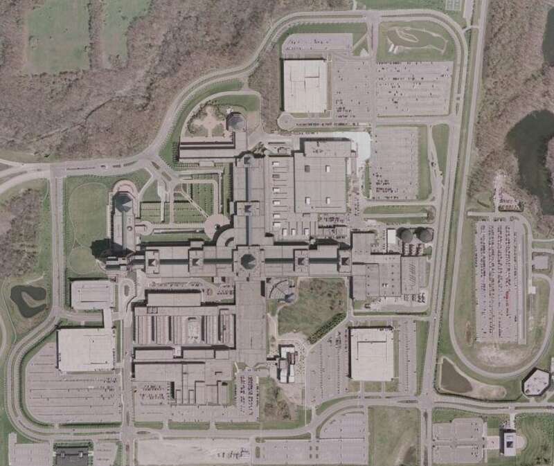 USGS orthophoto of Chrysler Headquarters and Technology Center in Auburn Hills, Michigan