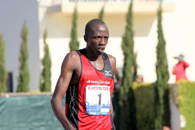 David Mandago of Kapsabet, Kenya (wearing Bib 1)
Elite Finishers 2012 LA Marathon - Los Angeles
Blog Post: &amp;lt;a href=&quot;http://blog.planetc1.com/2012-honda-la-marathon-elite-finishers-a-photo-set/&quot; rel=&quot;nofollow&quot;&amp;gt;2012 Honda LA Marathon Elite