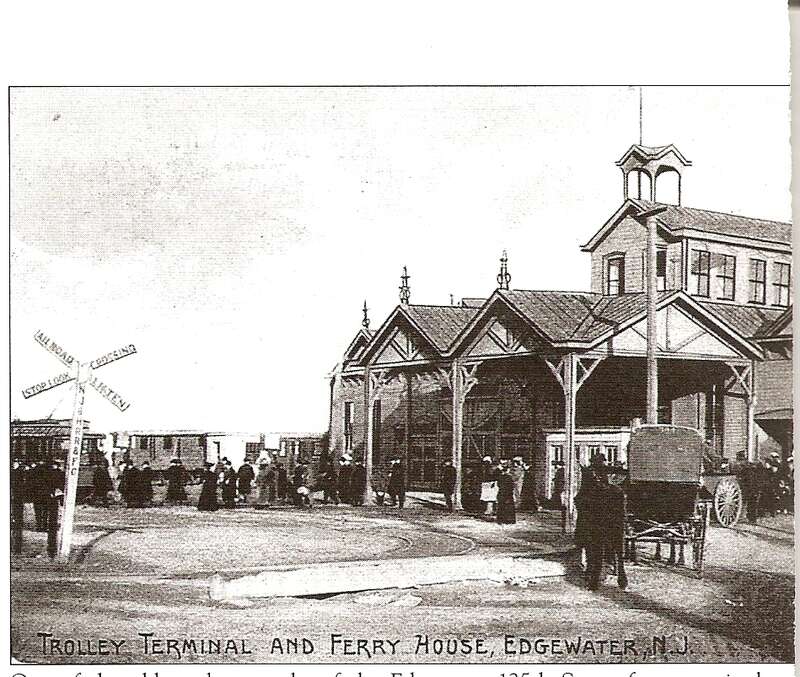 Edgewater Ferry Terminal to 125th St. New York located at Dempsey and River Road taken before automobiles lined up for ferry