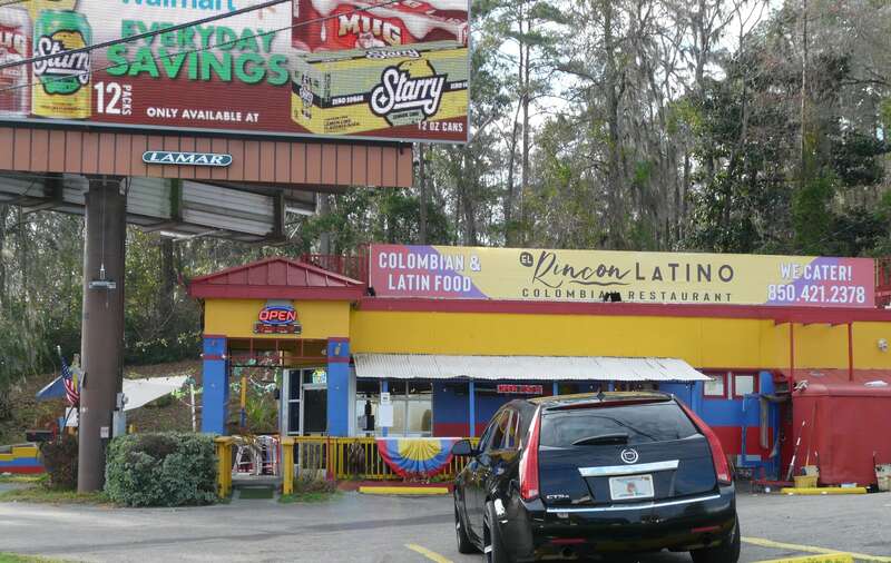 El Rincon Latino Colombian restaurant on Tennessee Street at Ocala Road in Tallahassee, Florida.