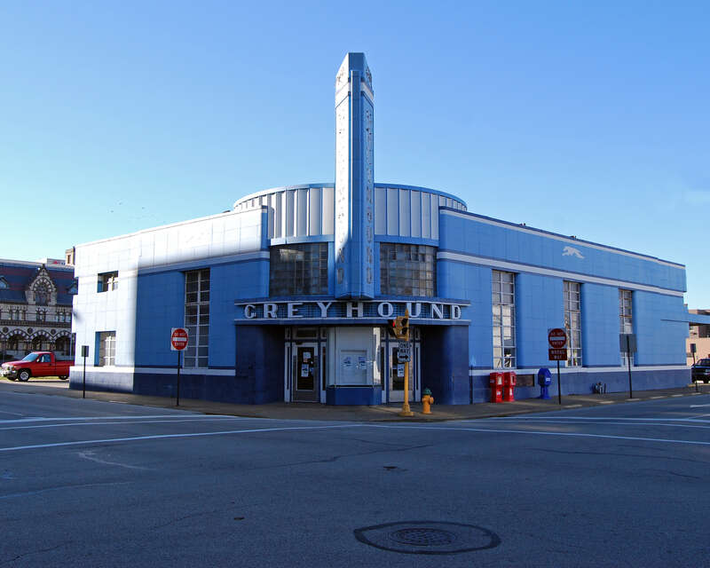 Greyhound bus station in Evansville, Indiana, USA