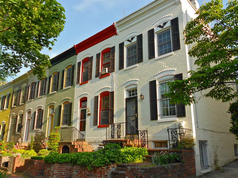Row houses in the Foggy Bottom Historic District in Washington DC