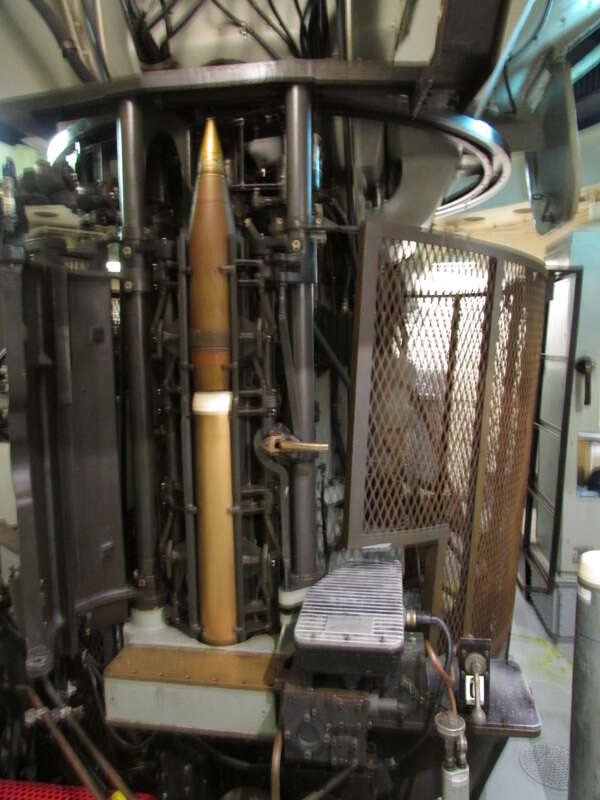 Stern gun hoist on the U.S.S. Turner Joy (DD-951), a museum ship in Bremerton, Washington.