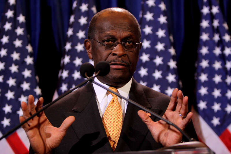 Herman Cain speaking at a press conference to reject allegations of sexual harassment in Scottsdale, Arizona.

Please attribute to Gage Skidmore if used elsewhere.