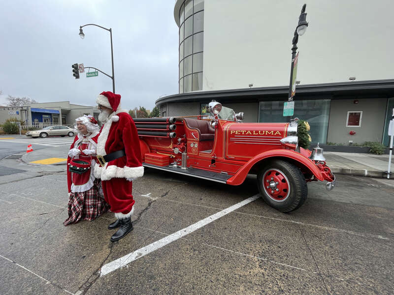 Mrs. Claus and Santa at the Holiday Open House and Kentucky Street Marketplace