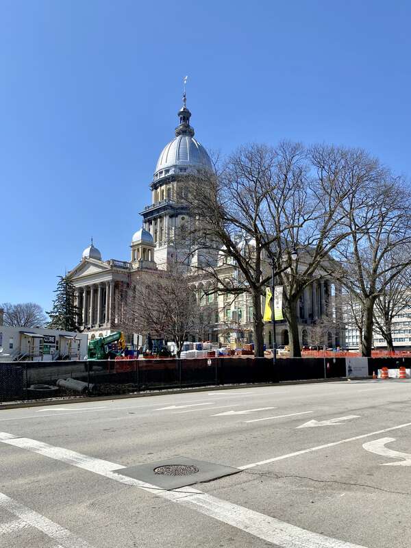 Built between 1868 and 1888, this Second Empire and Renaissance Revival-style building was designed by Alfred H. Piquenard of the Chicago-based architecture firm Cochrane and Garnsey to serve as the Illinois State Capitol, replacing the then-31 year