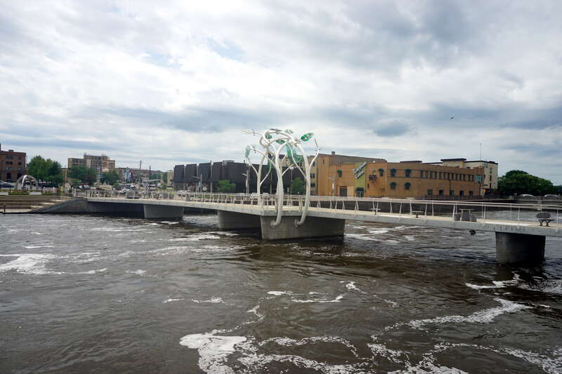 The Blain Gilbertson Family Heritage Bridge in Janesville, Wisconsin (United States).