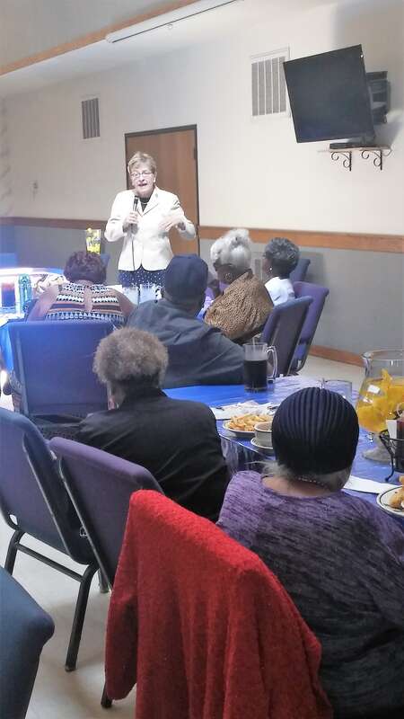 Kaptur met with citizens and answered questions about her work in Congress at a lunch event at the Worship Cathedral Church.