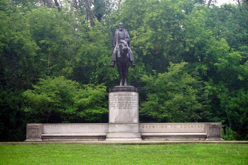 The Erastus B. Wolcott statue in Lake Park in Milwaukee, Wisconsin (United States).