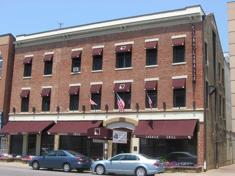 Front and eastern side of the Second St. Joseph Hotel, located at 117-119 W. Colfax Avenue in South Bend, Indiana, United States.  Built in 1868, it is listed on the National Register of Historic Places.
