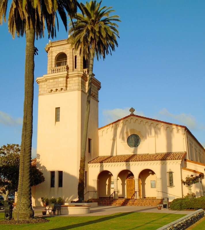 St. James By-The-Sea Episcopal Church is located at 743 Prospect Street in La Jolla, San Diego, California.  The congregation's original church was built on this site in 1907-1908 as the Mission church of St. James.  A bell tower was added in