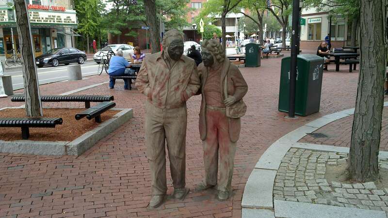 One of the sculptures at Davis Square, Somerville MA.