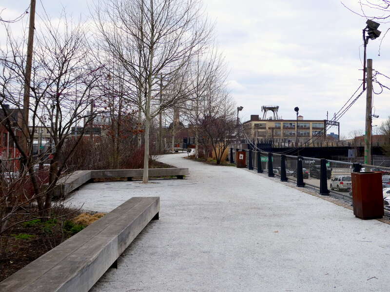 The Rail Park east of N 13th Street seen in March 2022