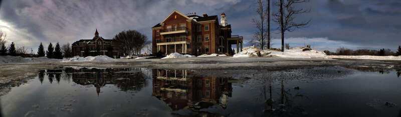 500px provided description: Cold Wind, Warm Day... Photo Time. ;) [#landscape ,#reflections ,#sunset ,#water ,#reflection ,#building ,#snow ,#panorama ,#landscapes ,#skyline ,#panoramic ,#waterscape ,#snake river ,#idaho falls ,#Idaho ,#snake river