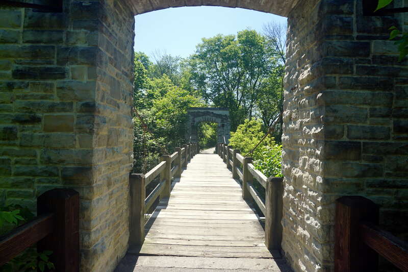 The Hoyt Park Footbridge in Wauwatosa, Wisconsin (United States).