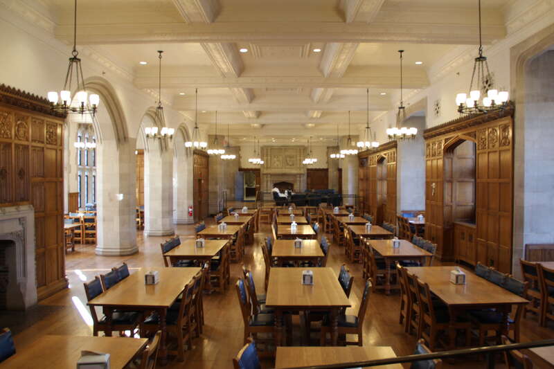 Dining hall of the Yale Law School, designed by James Gamble Rogers, Yale University, New Haven, CT