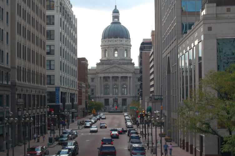 Indiana State House in Indianapolis, Indiana taken from Monument Circle
