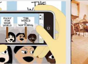 'Then' Documerica Photo: June, 1972 "Children in Fort Smith [Arkansas] are Learning That Protecting the Environment Will Take More Than Awareness" by Jim Olive. 
'Now' Image:  “iRevolution,” by Anna Lee of San Francisco, CA. Her submission, inspired