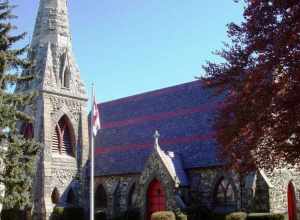Grace Episcopal Church, Medford, Massachusetts, USA. Architect H. H. Richardson. General view of north facade.
