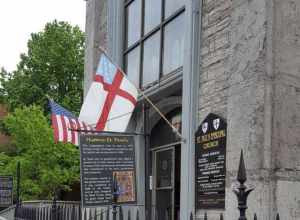 The Capital District Tourism Gnome visits the historic and beautiful St Paul's Episcopal Church on 3rd Street in the city of Troy, Rensselaer County, New York. Complete with Tiffany glass and amazing stone work this is an wonderful church that