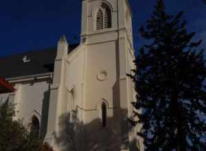Holy Cross Catholic church. Built in 1889. 126 High Street. Santa Cruz, California, USA