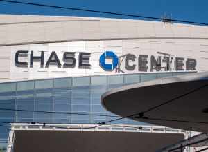 Chase Center during construction in July 2019
