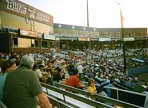 The crowd at Daniel S. Frawley Stadium. Fans enjoy the intimate setting of minor league games and the excitement of possibly seeing baseball's future stars.