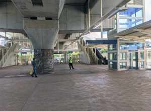 Entrance of Honolulu's Hālawa (Aloha Stadium) Skyline station