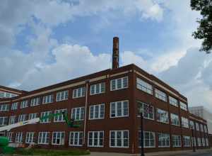 Buildings on the northeastern corner of the junction of Main and Maple Streets in North Canton, Ohio, United States.  Part of the headquarters of the Hoover Company, they are included in the Hoover Company Historic District, a historic district that