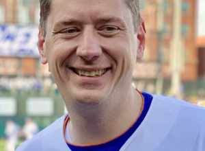Oklahoma City Mayor David Holt (right) with MSgt. Knight of the Oklahoma City Police Department (left) threw out the first pitches for the Oklahoma City Dodgers season opener on April 4, 2019.
