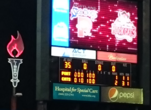 Scoreboard at New Britain Stadium, New Britain, Connecticut