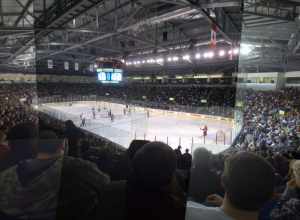 Record attendance, over 6000 at ShoWare Center. Feb 28, 2009, Seattle Thunderbirds versus Portland Winterhawks.